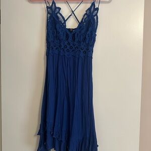 Free People Royal Blue Lace Mini Dress
